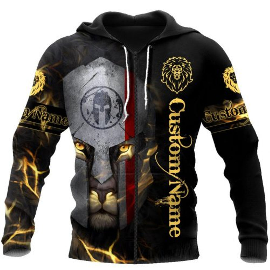 FUNSTUFFPRINT Personalized Viking 3D All Over Printed Hoodie For Men Lion 3D Hoodie and Zip Hoodie