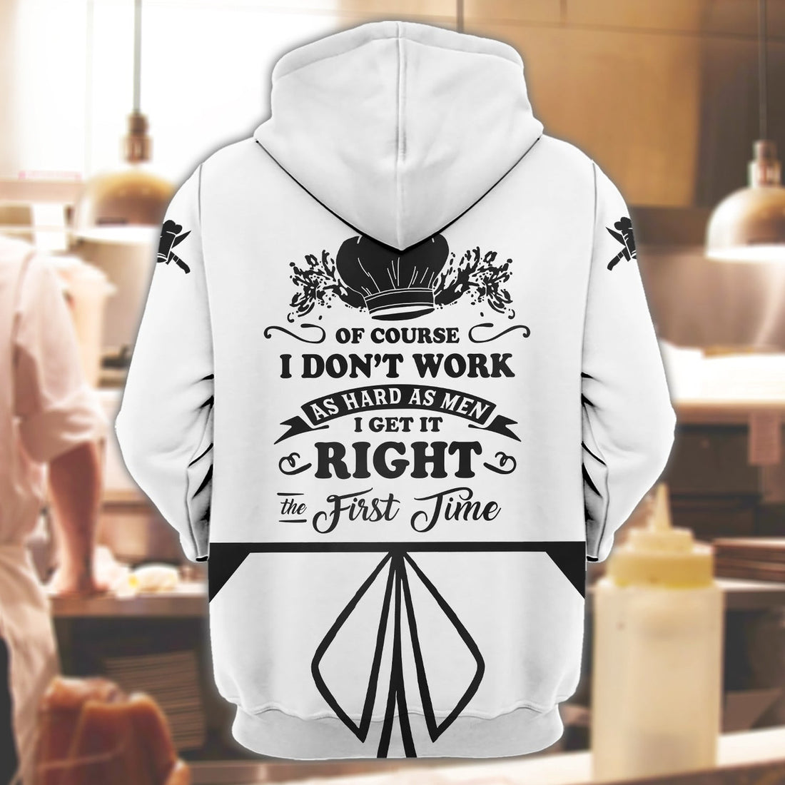 FUNSTUFFPRINT Female Chef - Personalized Name 3D Hoodie and Zip Hoodie