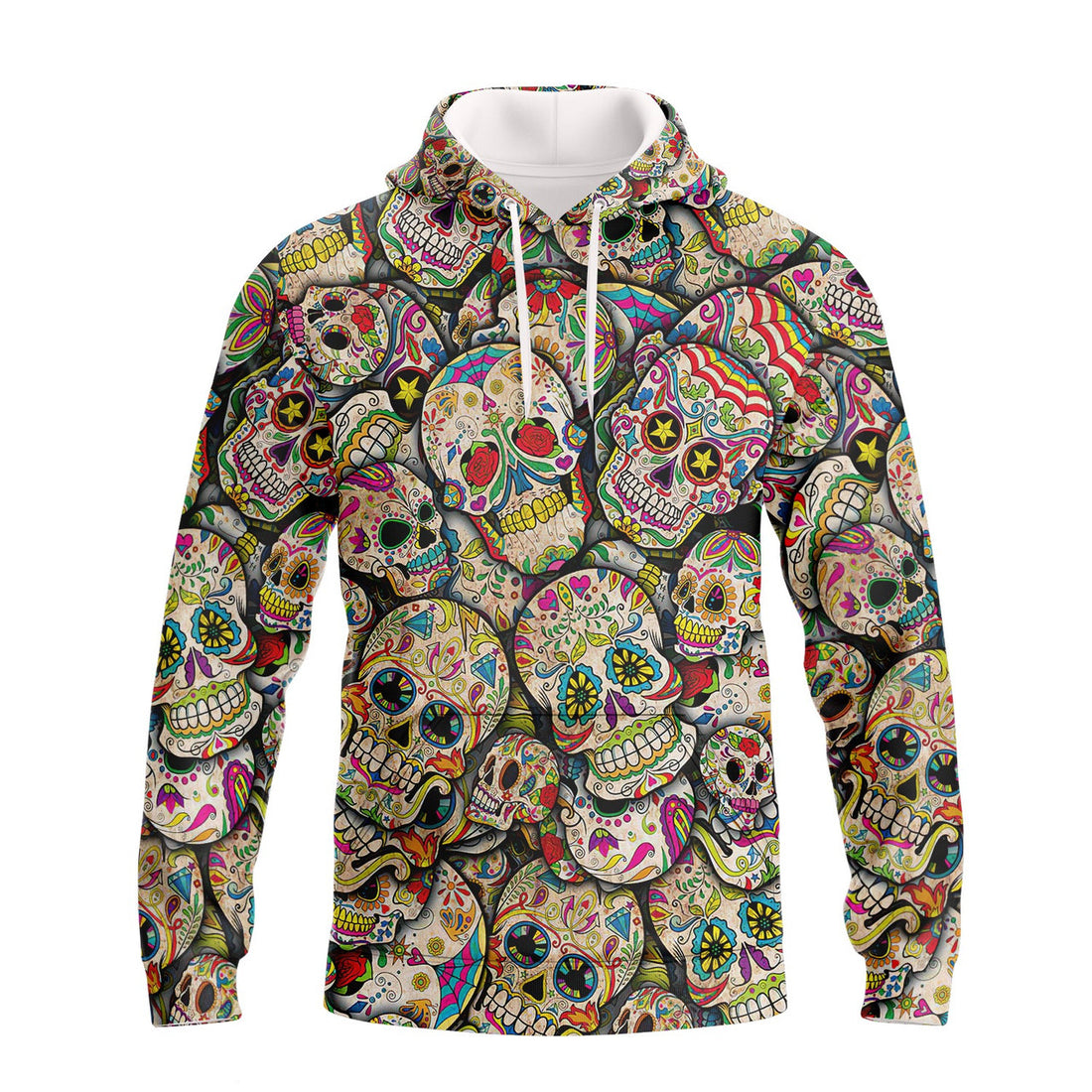 FUNSTUFFPRINT Sugar Skull - Full Print Tad 3D Hoodie and Zip Hoodie