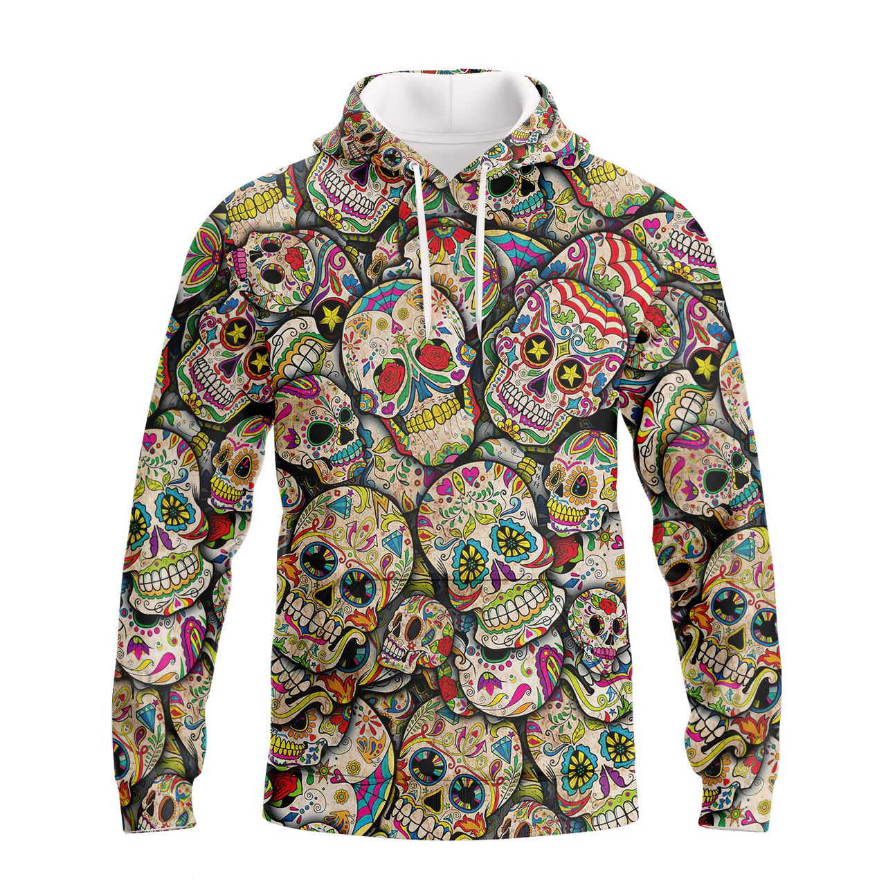 FUNSTUFFPRINT Sugar Skull - Full Print Tad 3D Hoodie and Zip Hoodie