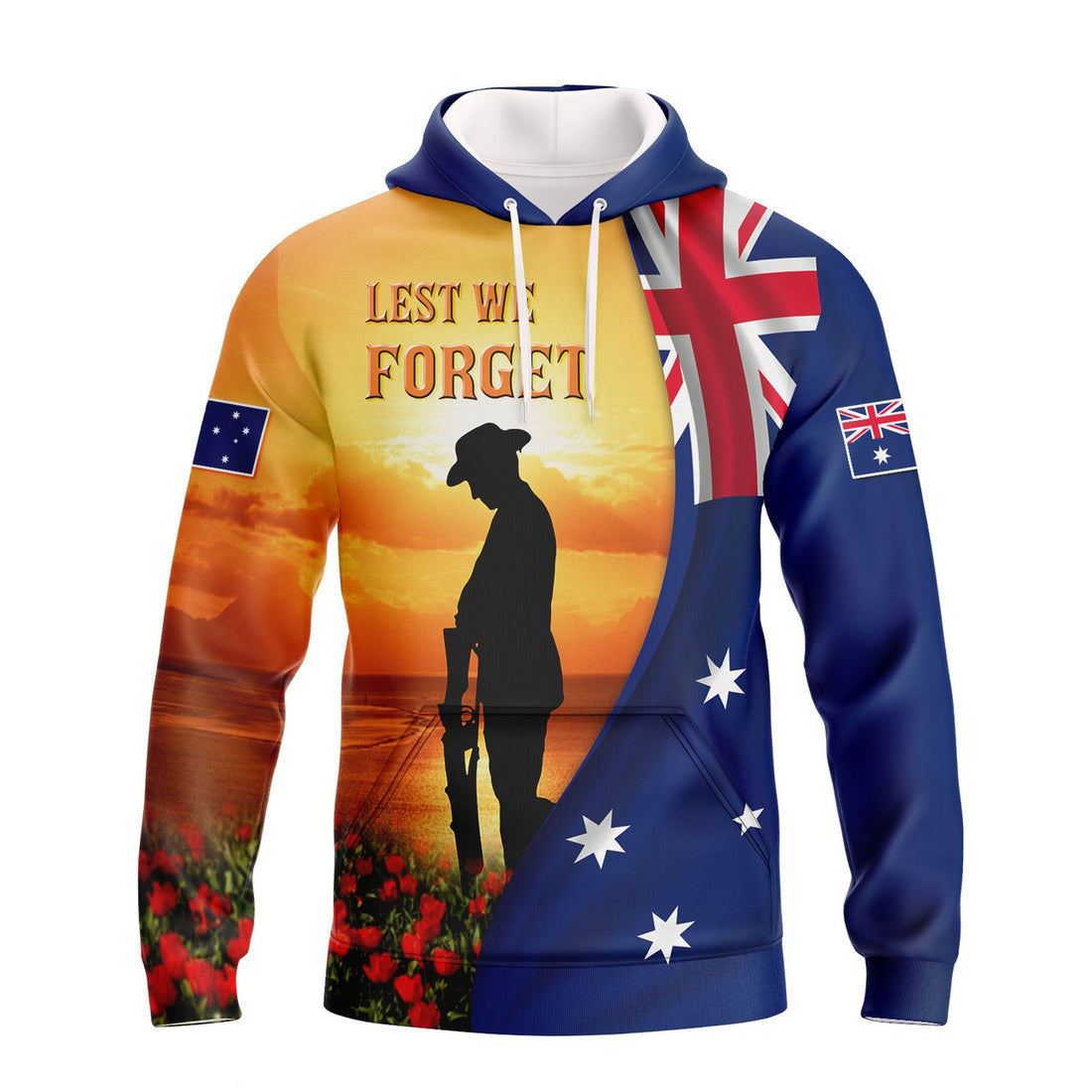 FUNSTUFFPRINT Lest We Forget, Anzac Day 3D Hoodie and Zip Hoodie
