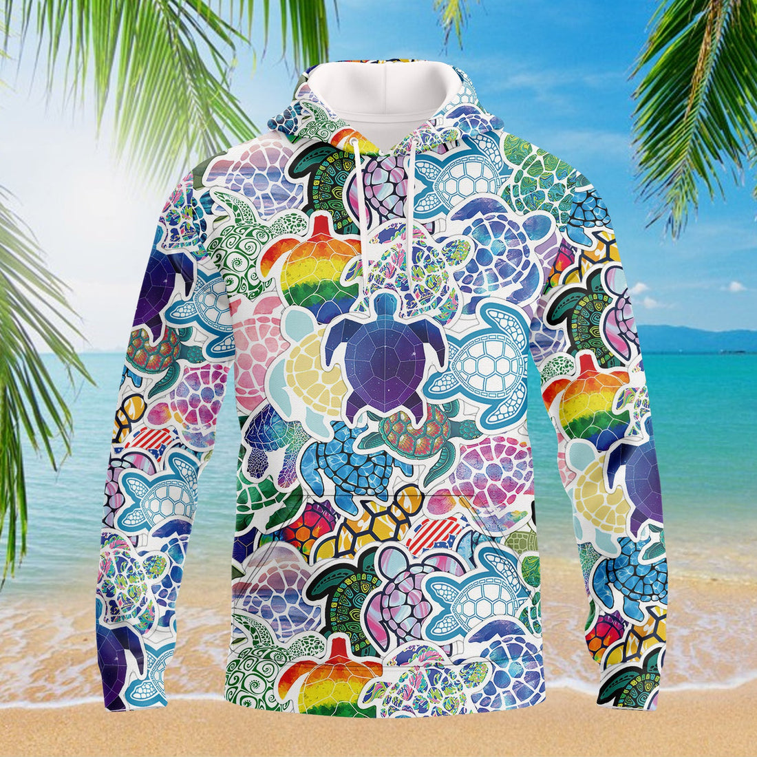 FUNSTUFFPRINT Love Turtle - Full Print 3D Hoodie and Zip Hoodie