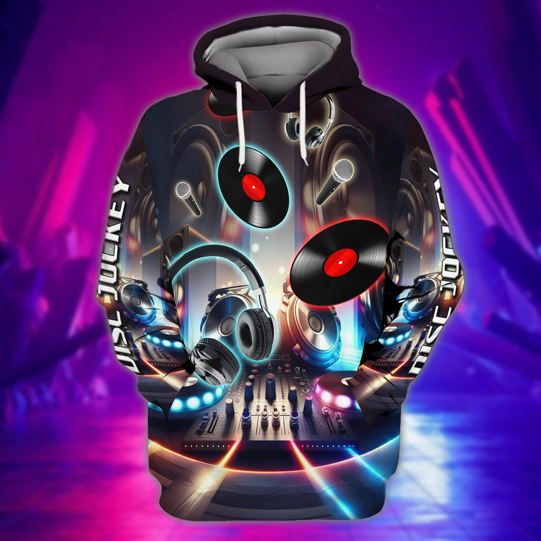 FUNSTUFFPRINT Disc Jockey Mid 3D Hoodie and Zip Hoodie