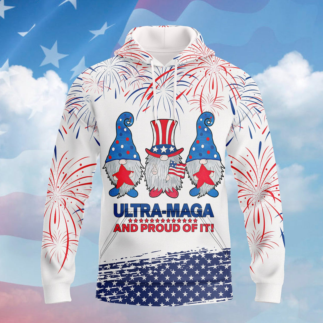 FUNSTUFFPRINT Ultra Maga And Proud Of It - Full Print 3D Hoodie and Zip Hoodie