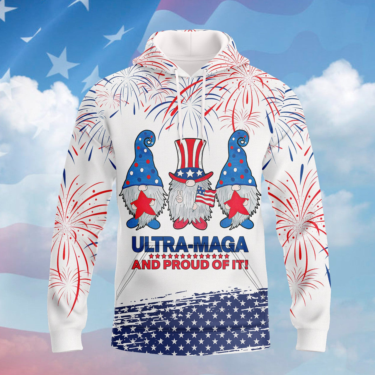 FUNSTUFFPRINT Ultra Maga And Proud Of It - Full Print 3D Hoodie and Zip Hoodie