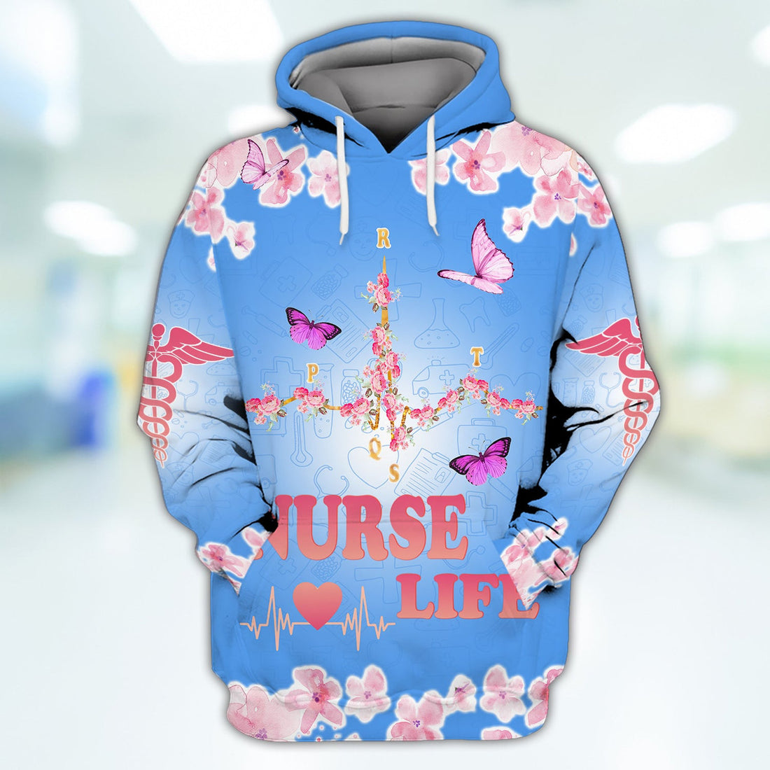 FUNSTUFFPRINT Nursing Is A Work Of Heart Nurse 3D Hoodie and Zip Hoodie