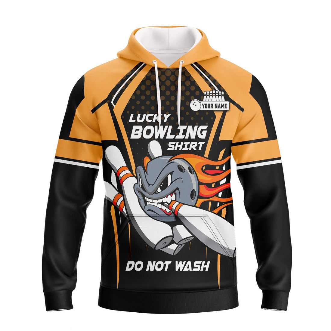 FUNSTUFFPRINT Personalized Name Lucky Bowling Shirt, Do Not Wash 3D Hoodie and Zip Hoodie