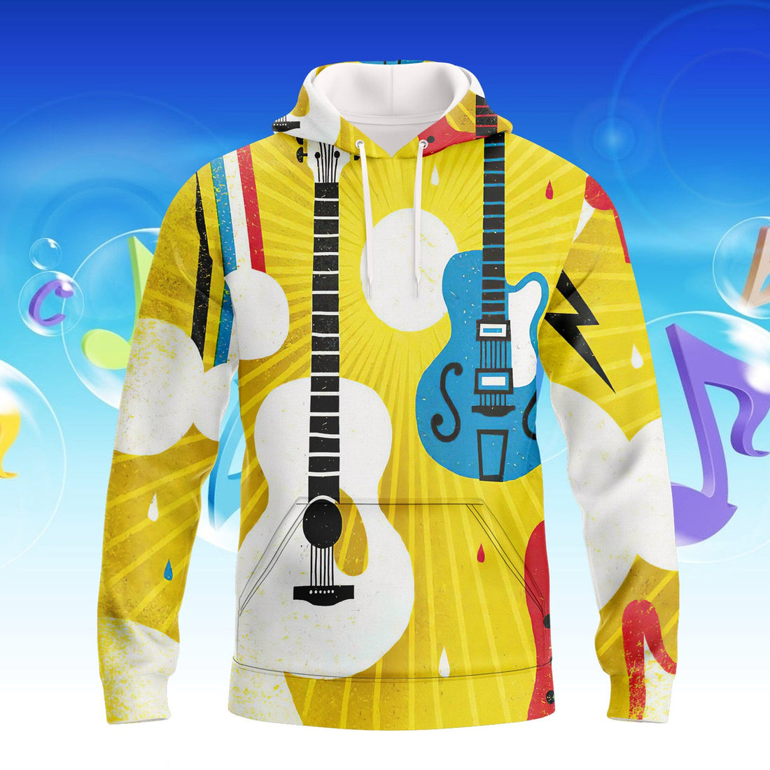 FUNSTUFFPRINT Guitar - Full Print 3D Hoodie and Zip Hoodie
