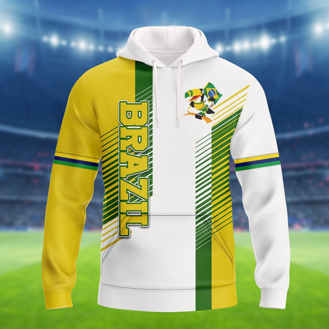 FUNSTUFFPRINT Brazil Fans Toucan Design Shirt Printed Tshirt For The Brazil Fans 3D Hoodie and Zip Hoodie
