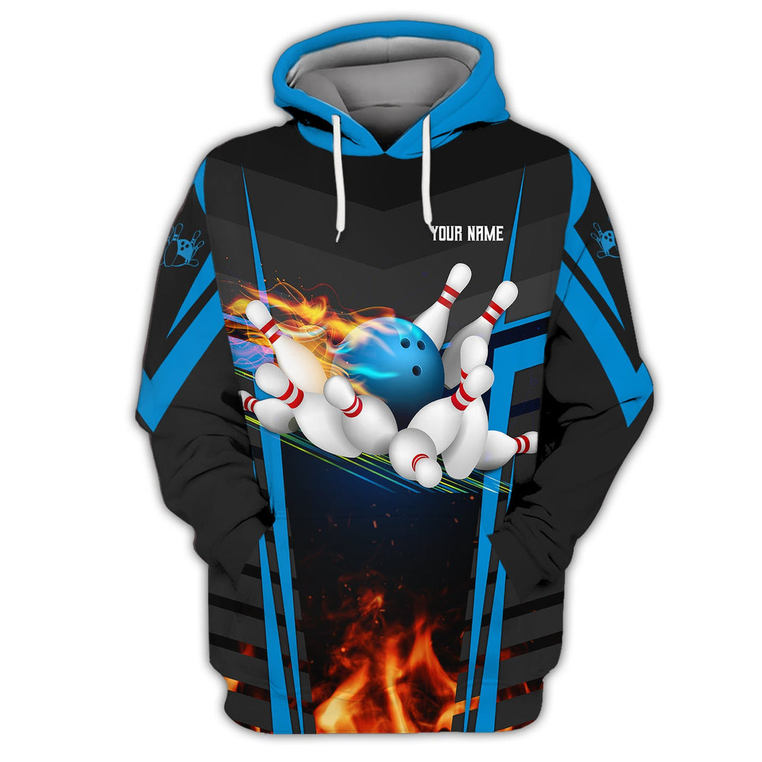 FUNSTUFFPRINT Personalized Name Born To Bowl, Forced To Work 3D Hoodie and Zip Hoodie