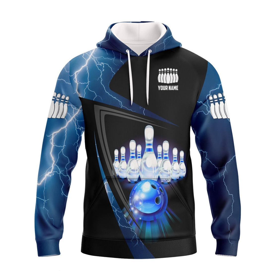 FUNSTUFFPRINT Personalized Name Bowling Is Calling And I Must Go 3D Hoodie and Zip Hoodie