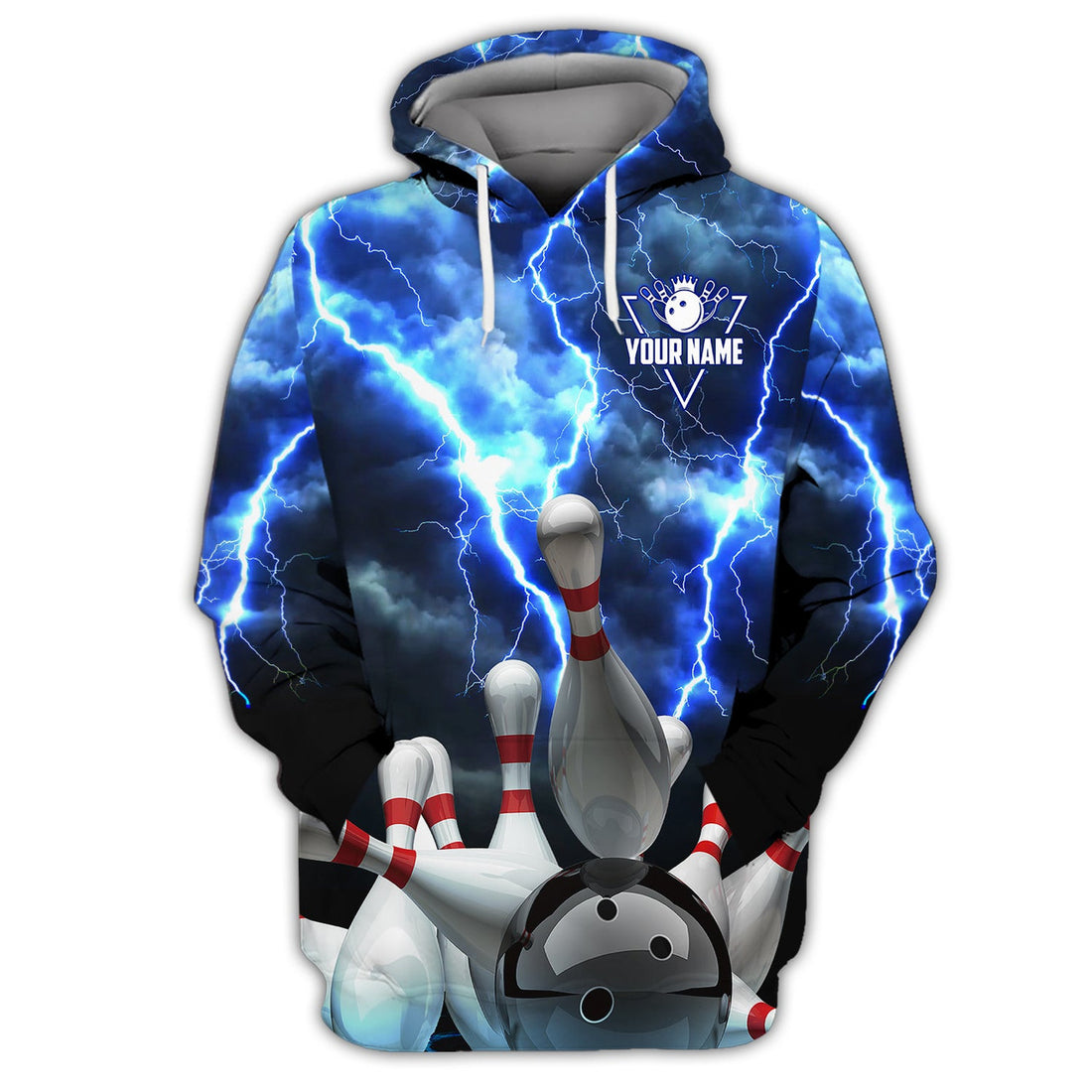 FUNSTUFFPRINT Personalized Name Grab Your Balls We're Going Bowling 3D Hoodie and Zip Hoodie