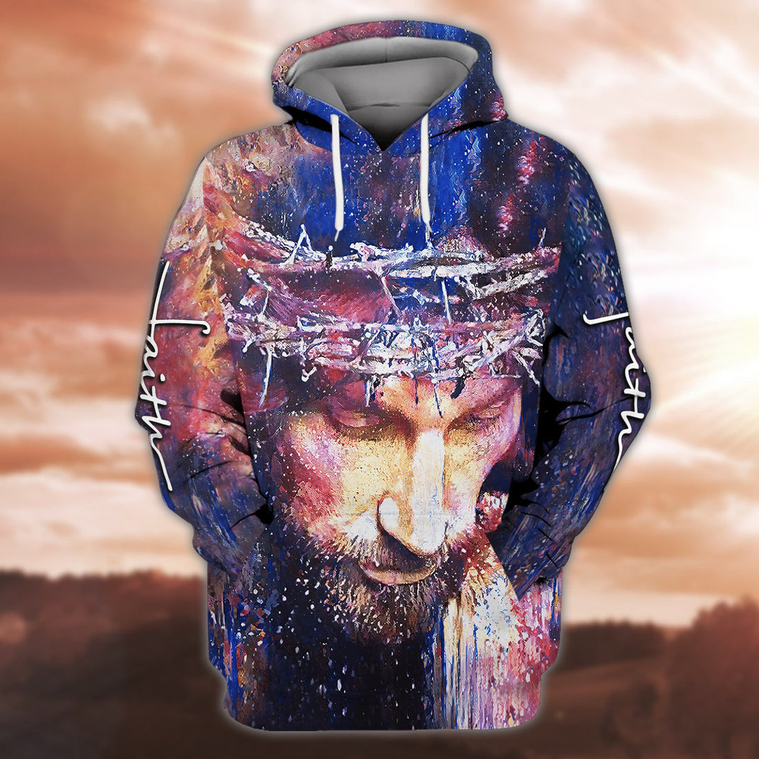 FUNSTUFFPRINT Jesus Faith Hope Love 3D Hoodie and Zip Hoodie