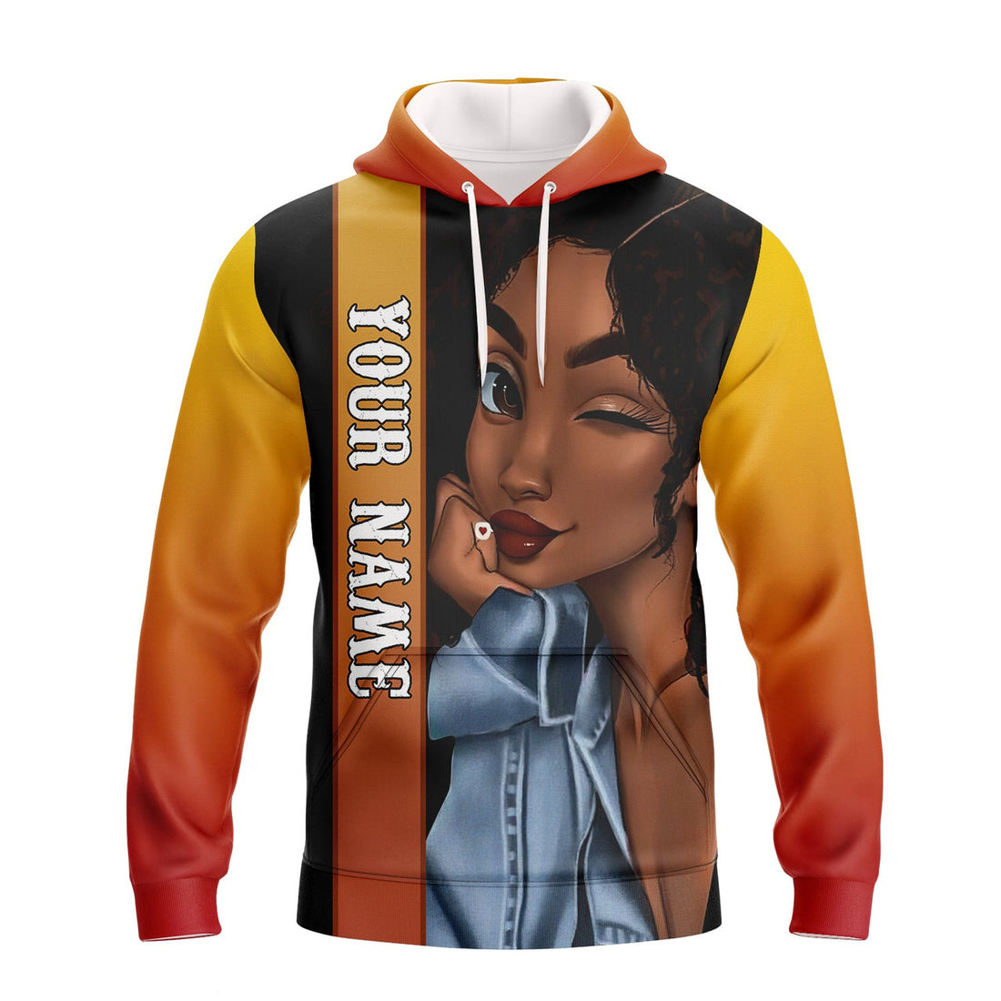 FUNSTUFFPRINT African Girl - Personalized Name 3D Hoodie and Zip Hoodie