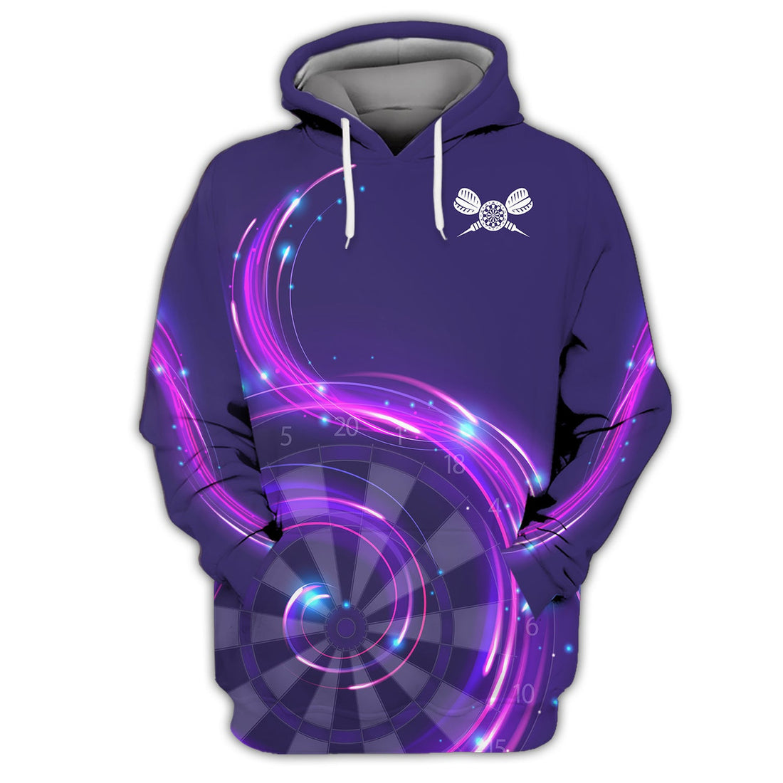 FUNSTUFFPRINT Darts Purple 3D Hoodie and Zip Hoodie