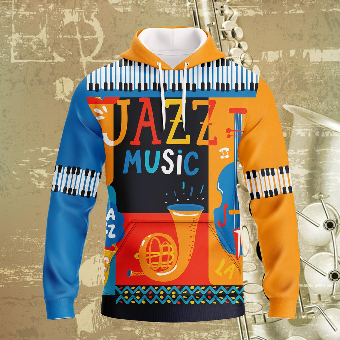 FUNSTUFFPRINT Jazz- Full Print 3D Hoodie and Zip Hoodie