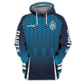FUNSTUFFPRINT Personalized Name Dart Board Blue 3D Hoodie and Zip Hoodie