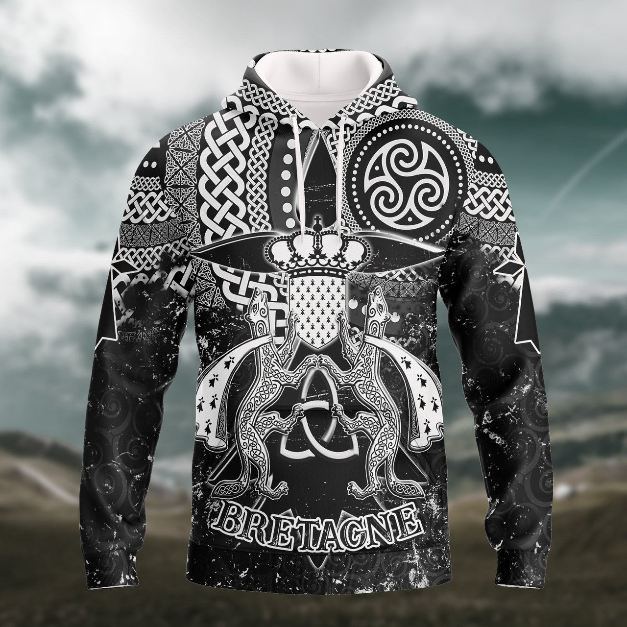 FUNSTUFFPRINT Brittany Celtic Bretagne 3D Hoodie and Zip Hoodie