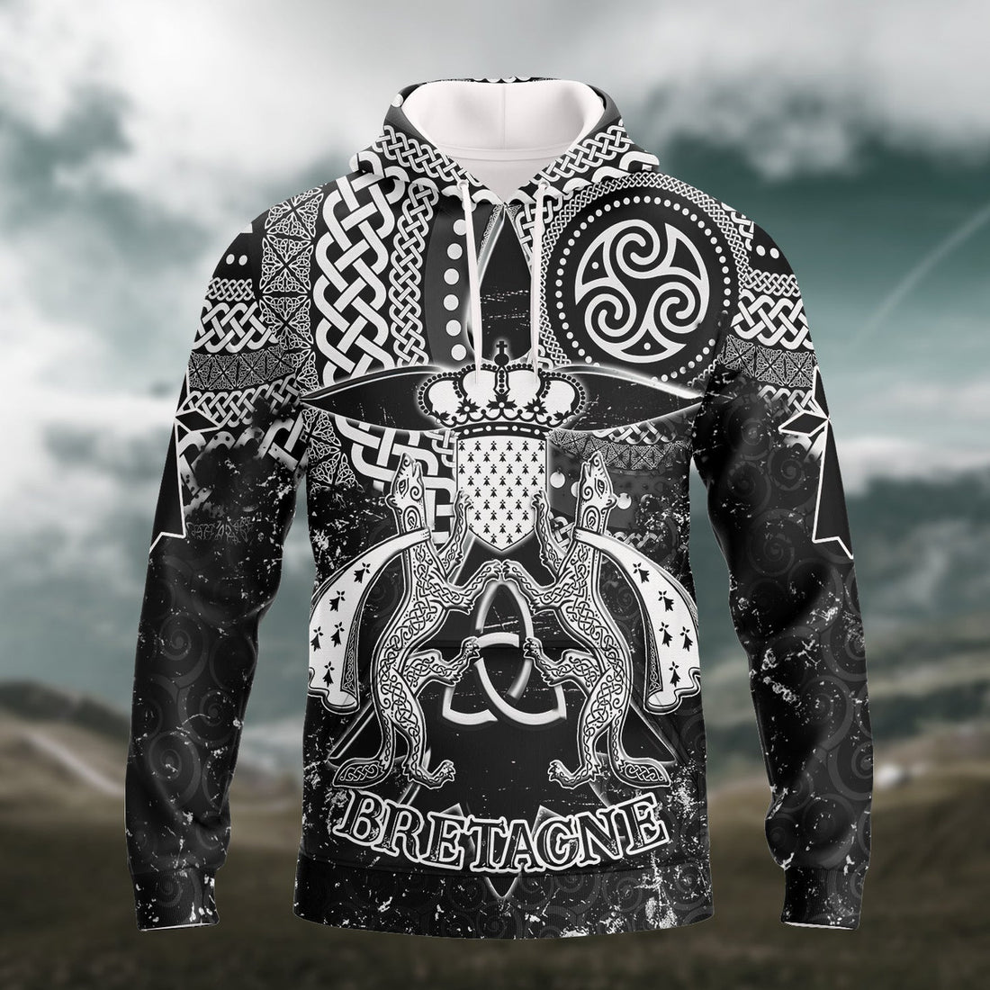 FUNSTUFFPRINT Brittany Celtic Bretagne 3D Hoodie and Zip Hoodie
