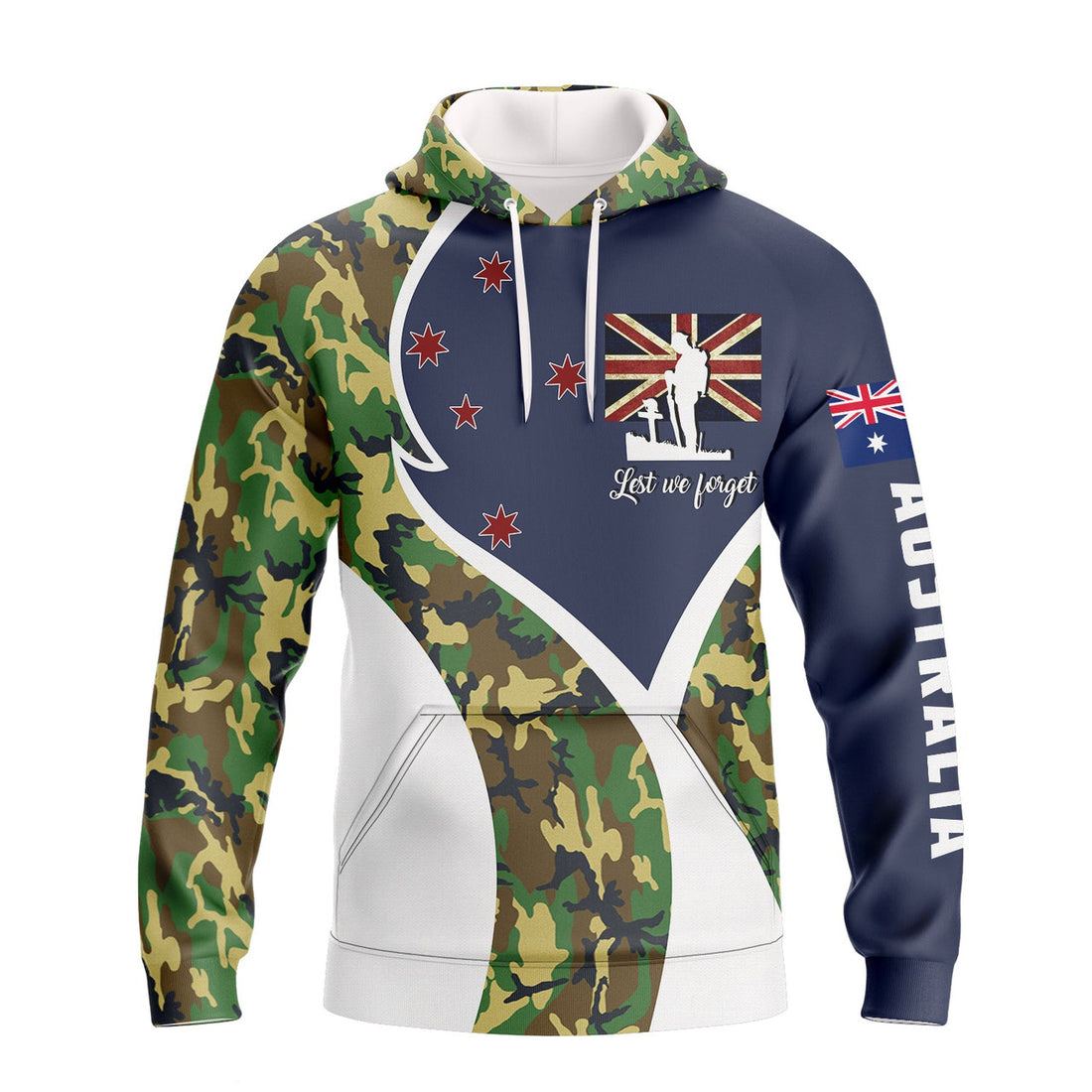 FUNSTUFFPRINT Lest We Forget - Personalized Name 3D Hoodie and Zip Hoodie