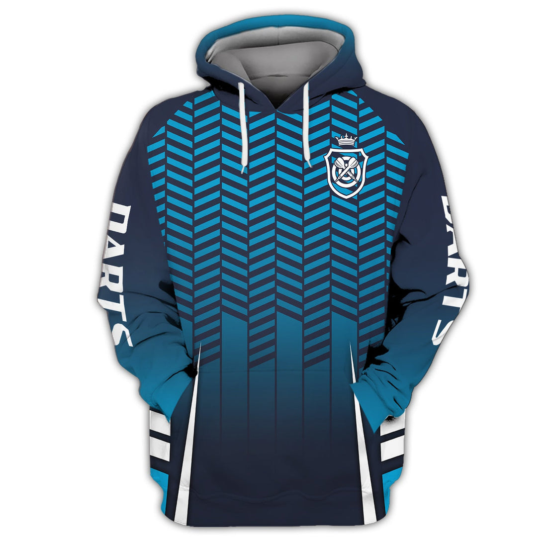 FUNSTUFFPRINT Dart Board Blue 3D Hoodie and Zip Hoodie