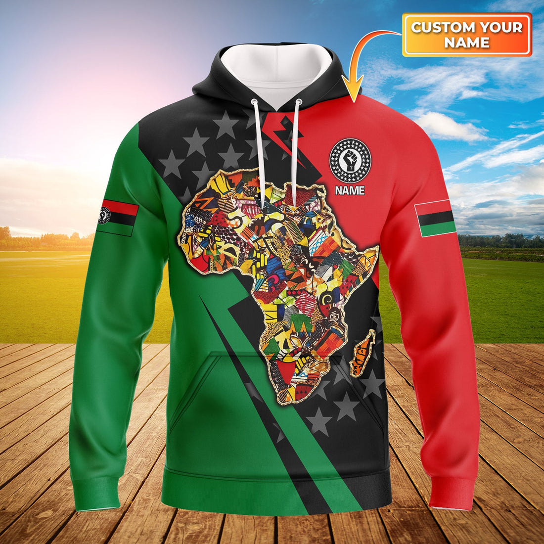 FUNSTUFFPRINT African - Personalized Name 3D Hoodie and Zip Hoodie