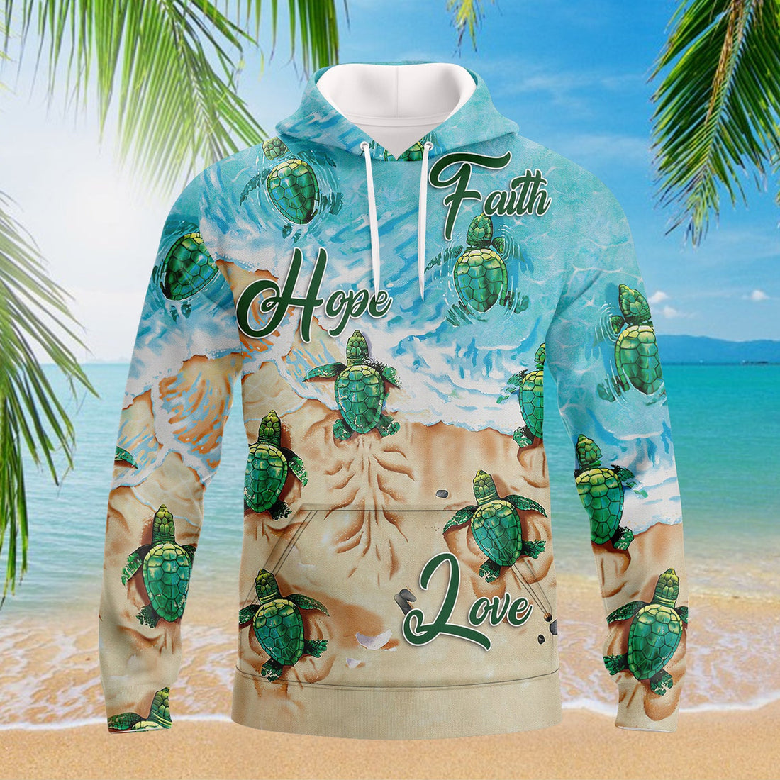 FUNSTUFFPRINT Love Turtle - Full Print 3D Hoodie and Zip Hoodie