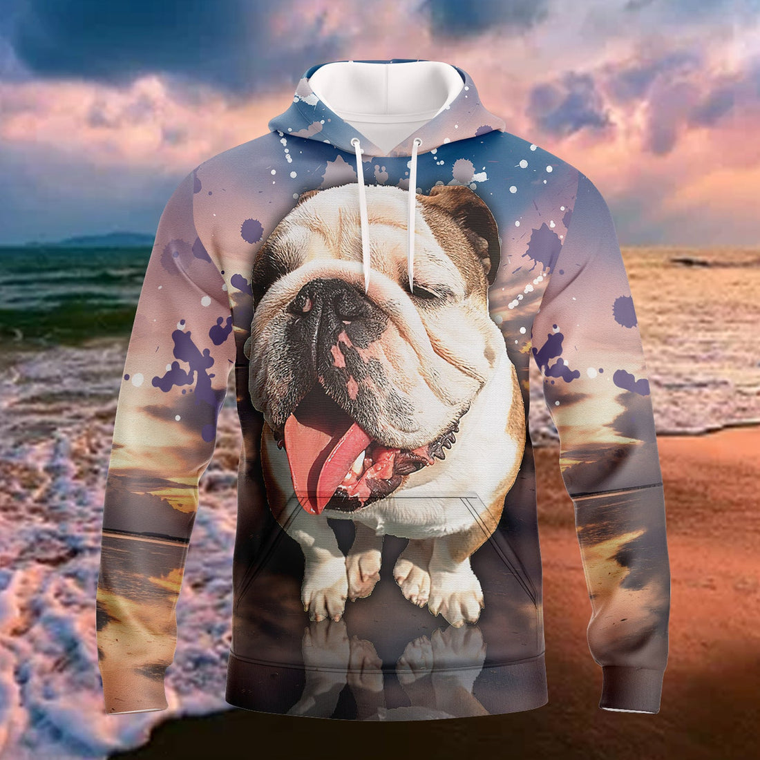 FUNSTUFFPRINT Bulldog Full Print 3D Hoodie and Zip Hoodie