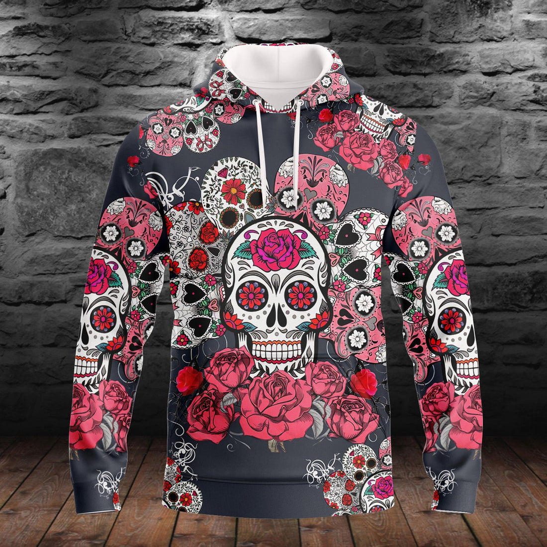 FUNSTUFFPRINT Sugar Skull - 3D Full Print Tad 02 3D Hoodie and Zip Hoodie