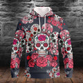 FUNSTUFFPRINT Sugar Skull - 3D Full Print Tad 02 3D Hoodie and Zip Hoodie
