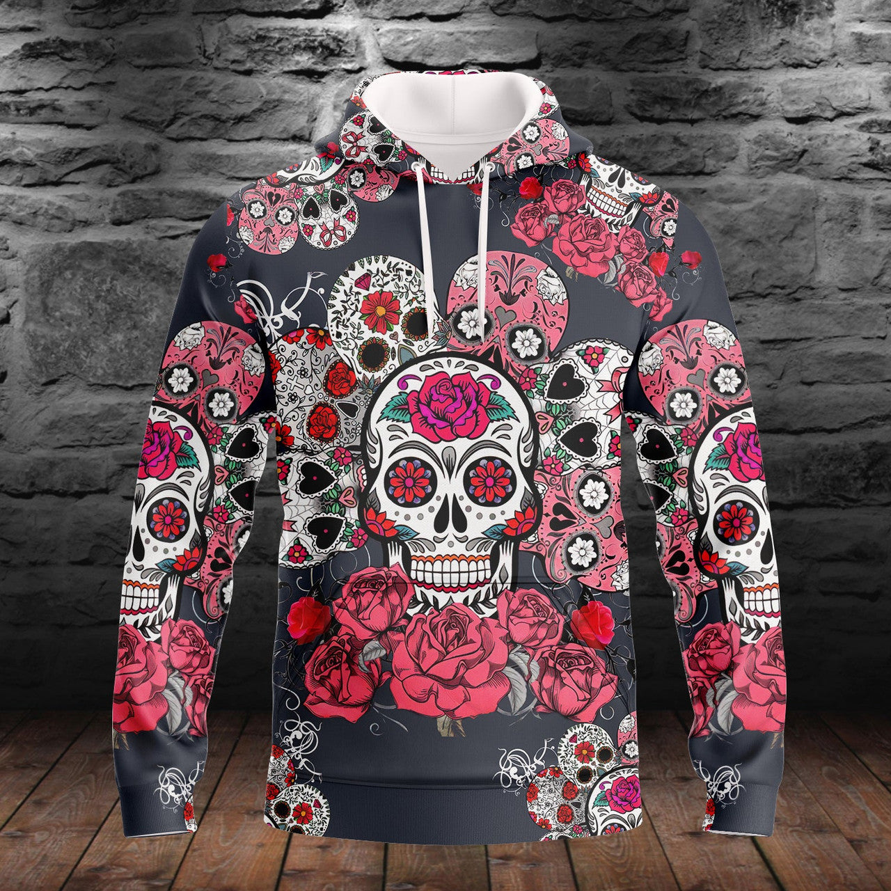 FUNSTUFFPRINT Sugar Skull - 3D Full Print Tad 02 3D Hoodie and Zip Hoodie
