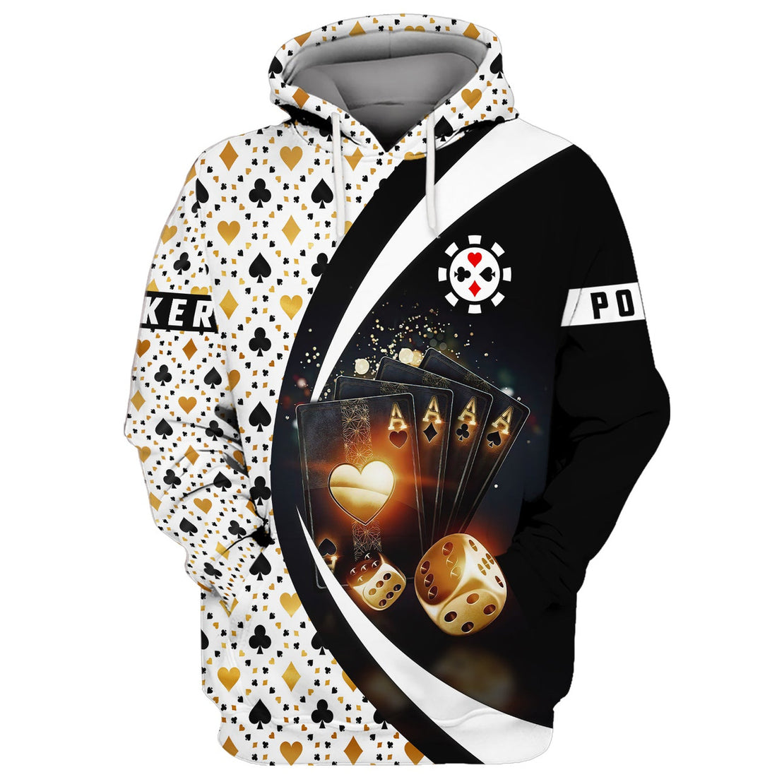 FUNSTUFFPRINT Custom 3D Poker Shirt For Him, Women Poker Hoodie, Poker Gift For Dad 3D Hoodie and Zip Hoodie