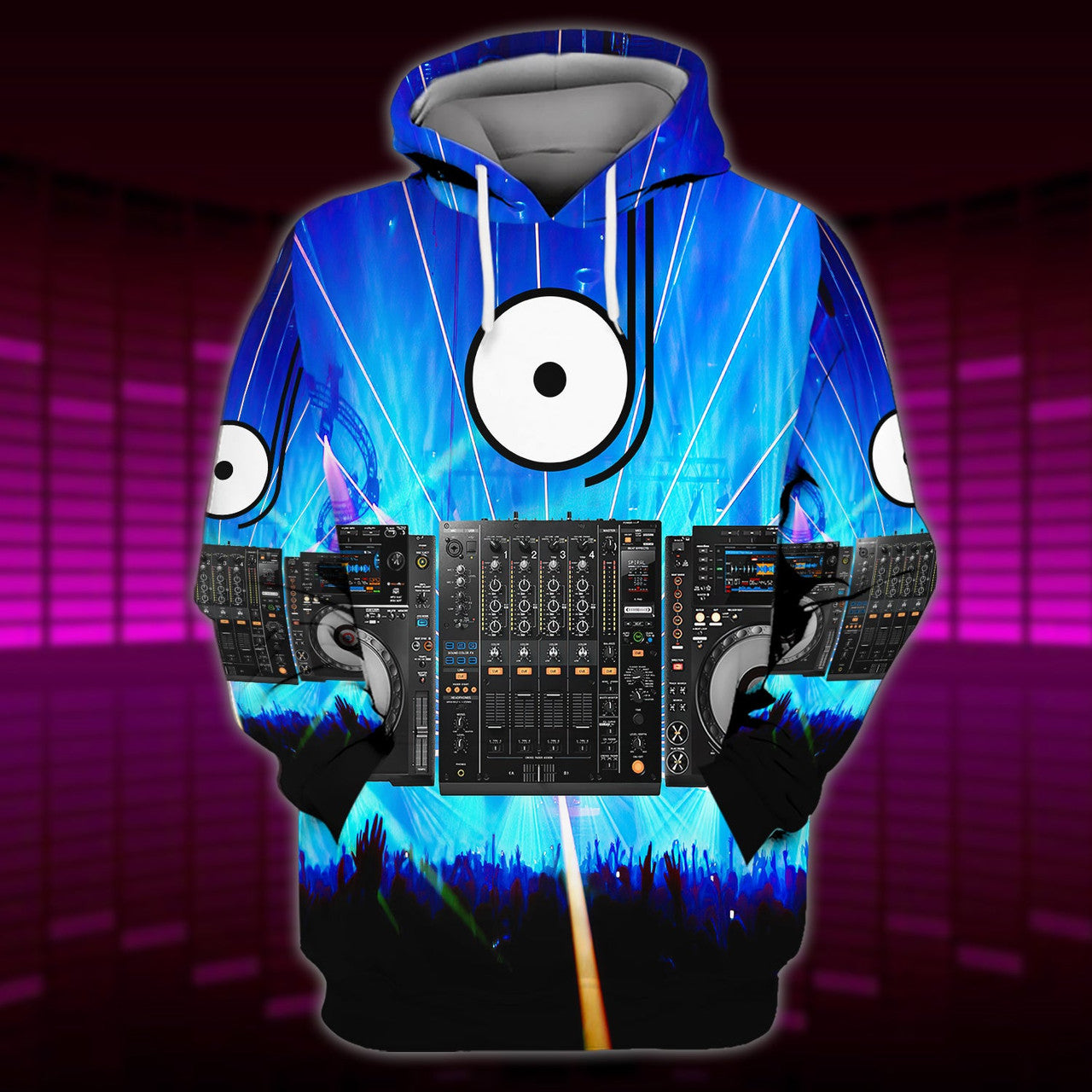 FUNSTUFFPRINT Dj Controller Full Print 1211 3D Hoodie and Zip Hoodie