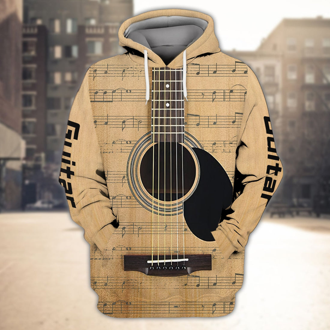 FUNSTUFFPRINT Guitar Music 3D Hoodie and Zip Hoodie