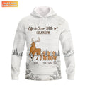 FUNSTUFFPRINT Life Is Deer With Dad Grandpa Personalized Custom 3D Hoodie and Zip Hoodie