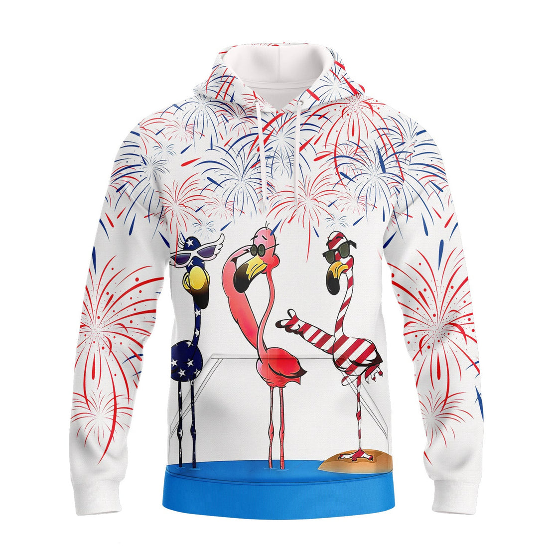 FUNSTUFFPRINT Independence Day Is Coming Flamingo 3D Hoodie and Zip Hoodie