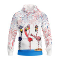 FUNSTUFFPRINT Independence Day Is Coming Flamingo 3D Hoodie and Zip Hoodie