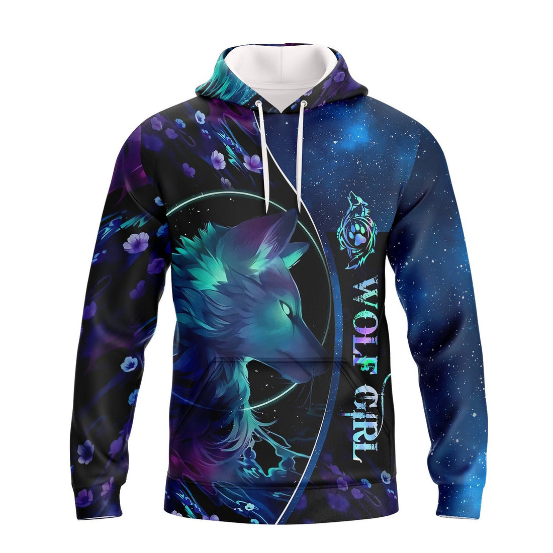 FUNSTUFFPRINT WOLF GIRL GALAXY - 3D Full Print 3D Hoodie and Zip Hoodie
