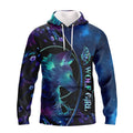 FUNSTUFFPRINT WOLF GIRL GALAXY - 3D Full Print 3D Hoodie and Zip Hoodie