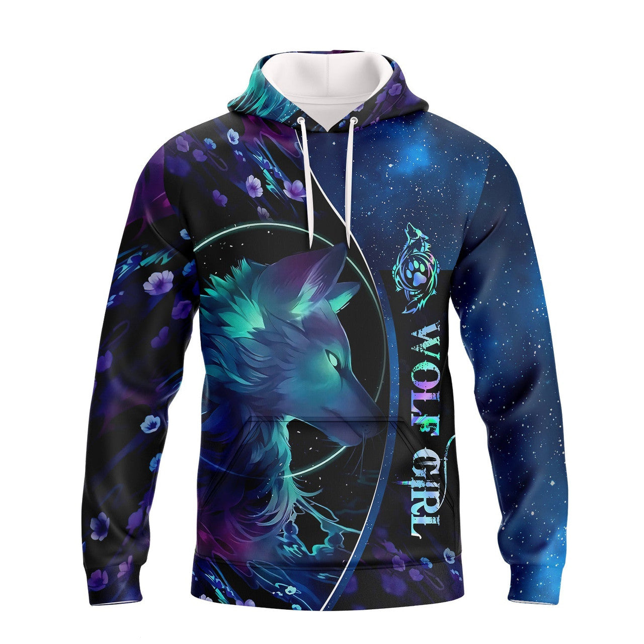 FUNSTUFFPRINT WOLF GIRL GALAXY - 3D Full Print 3D Hoodie and Zip Hoodie