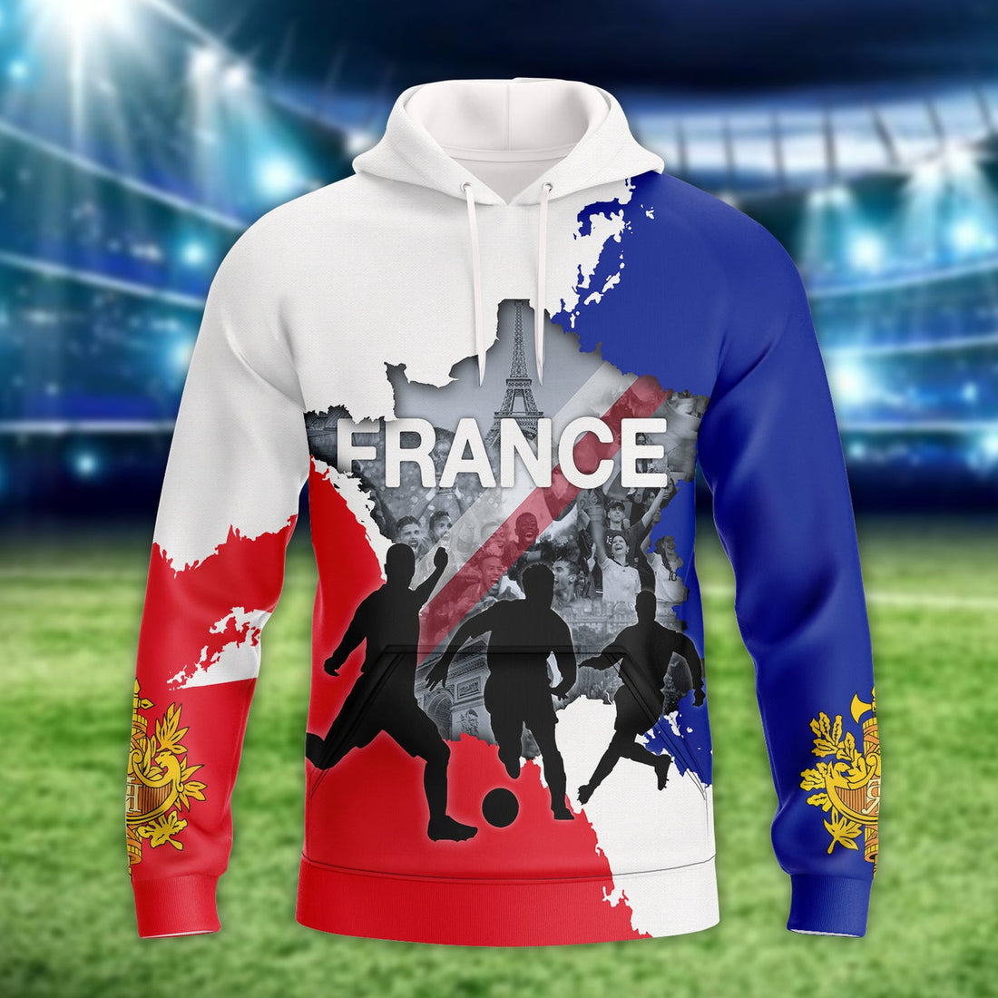 FUNSTUFFPRINT France Football Fans Design Tee 3D Hoodie and Zip Hoodie
