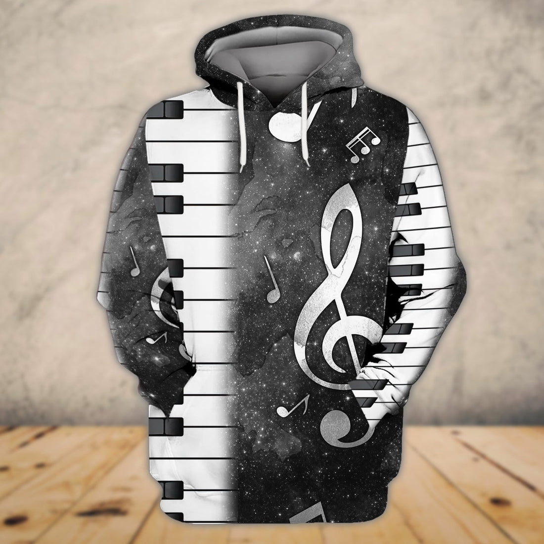 FUNSTUFFPRINT Piano Music 3D Printed Shirts Gift for Piano Lover Multicolor 3D Hoodie and Zip Hoodie