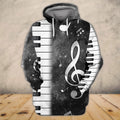 FUNSTUFFPRINT Piano Music 3D Printed Shirts Gift for Piano Lover Multicolor 3D Hoodie and Zip Hoodie
