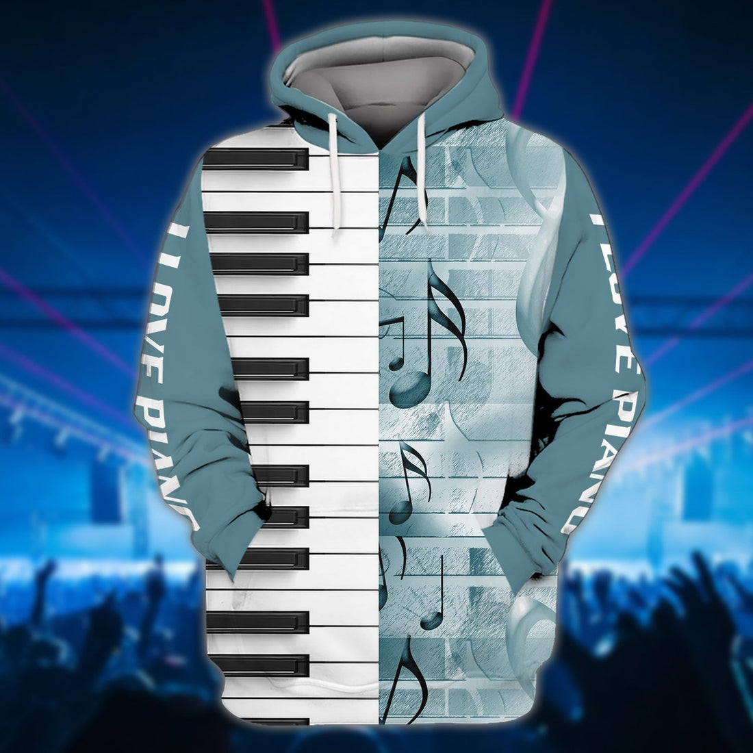 FUNSTUFFPRINT I Love Piano 3D Hoodie and Zip Hoodie