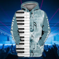 FUNSTUFFPRINT I Love Piano 3D Hoodie and Zip Hoodie