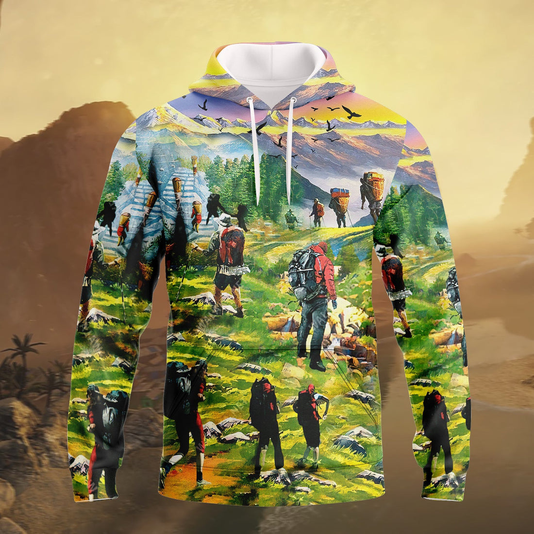 FUNSTUFFPRINT Rock Climbing S3 Full Print 3D Hoodie and Zip Hoodie