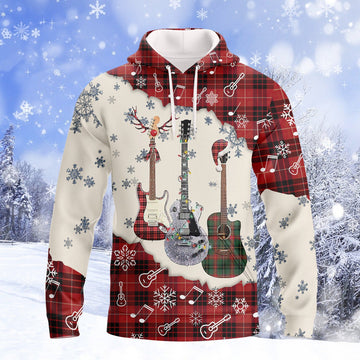 FUNSTUFFPRINT Guitar Snow Full Print 3D Hoodie and Zip Hoodie
