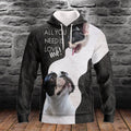 FUNSTUFFPRINT- Bulldog Full Print 3D Hoodie and Zip Hoodie