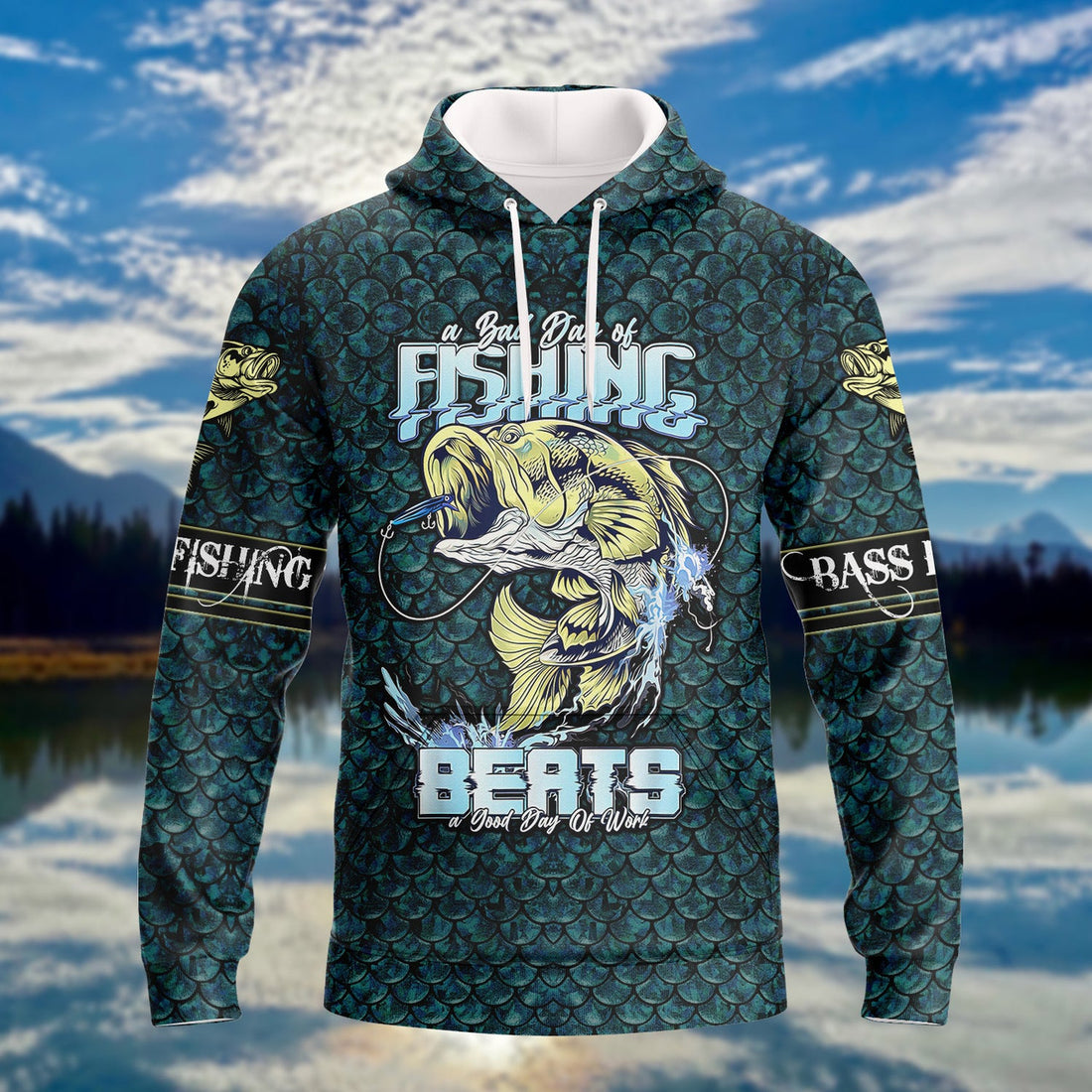 FUNSTUFFPRINT Bass Fishing 3D Hoodie and Zip Hoodie
