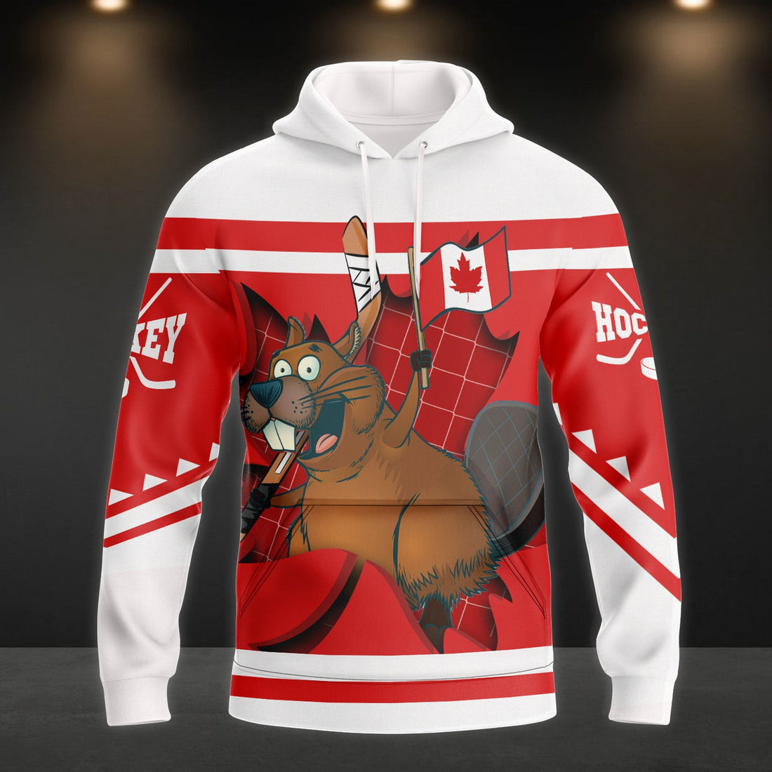 FUNSTUFFPRINT Hockey Beaver Canada, Personalized 3D Shirt 3D Hoodie and Zip Hoodie